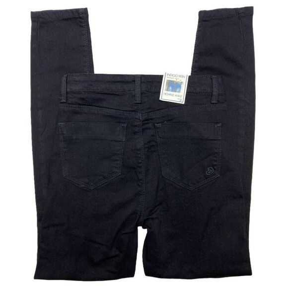 Indigo Rein Ripped Distressed Skinny Jean Jeggings Women's 25‎ Black Stretch NEW - Picture 2 of 12